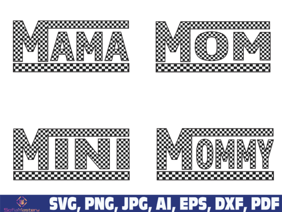 Checkered Mama Racing Graphics for Crafts