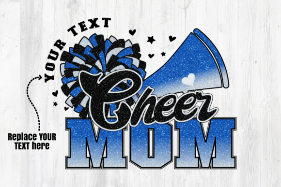 Cheer Mom Navy Blue White: Graphics for Crafts
