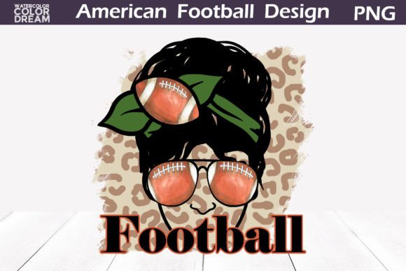 Messy Bun Football Leopard Print: Graphics for Crafts