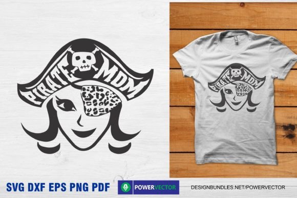 Pirate Mom Vector: Bold Graphics for Crafts