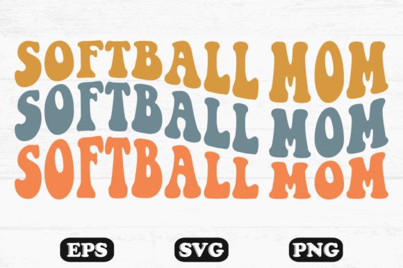 Softball Mom Retro Graphics for Crafts